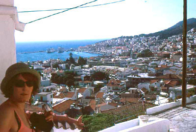 le port de Samos vu  partir du village de Ano Vathi